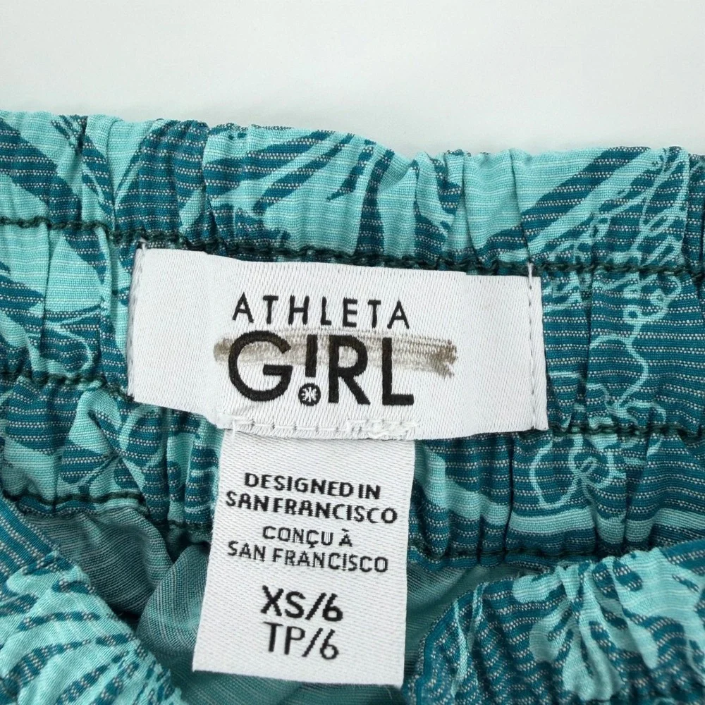Athleta Girl Dive In Boardshort Floral Print Swim Shorts Teal XS/6 NWT UPF